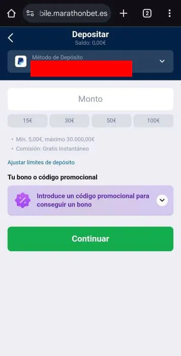 Marathonbet app depositar 2