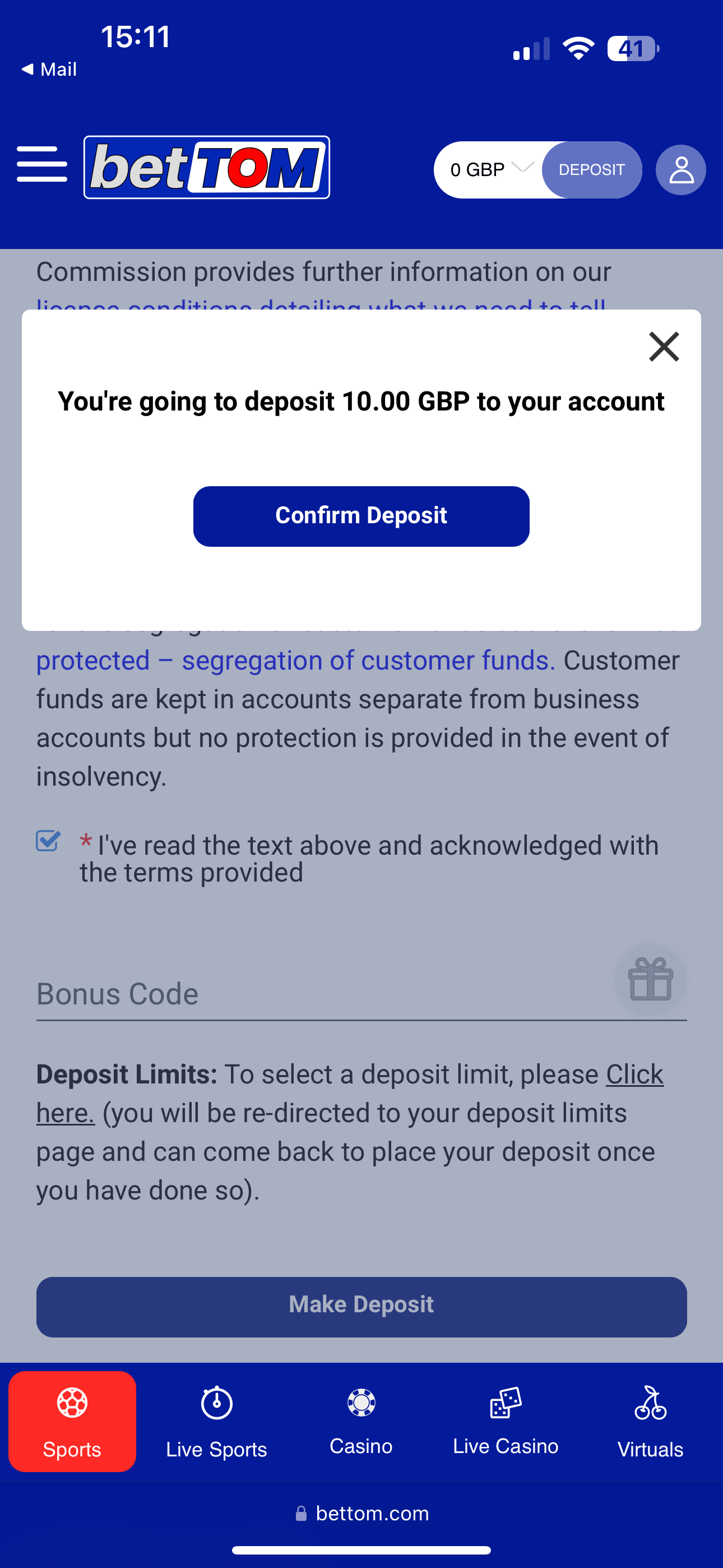 BetTom Deposit 3