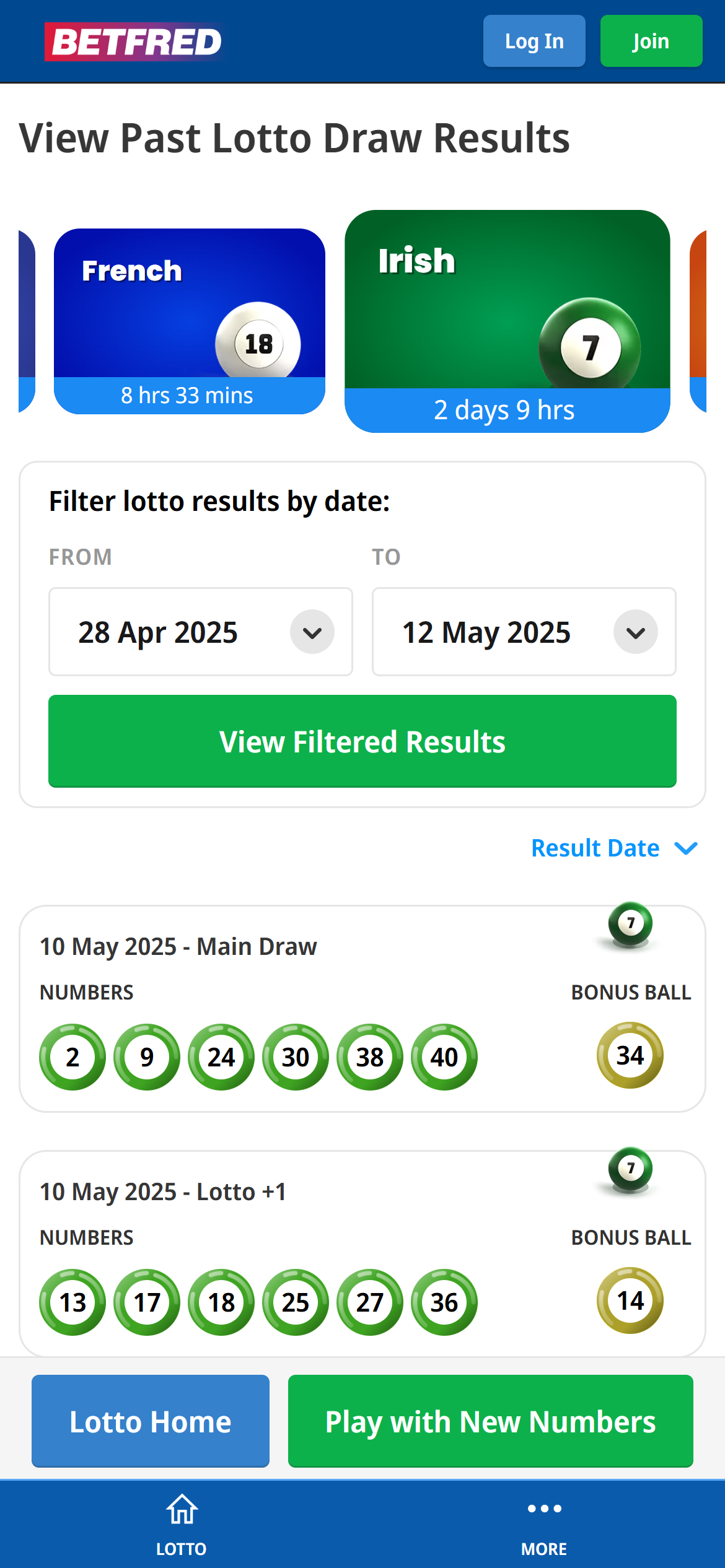 Betfred lotto results