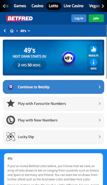 betfred 49s lotto