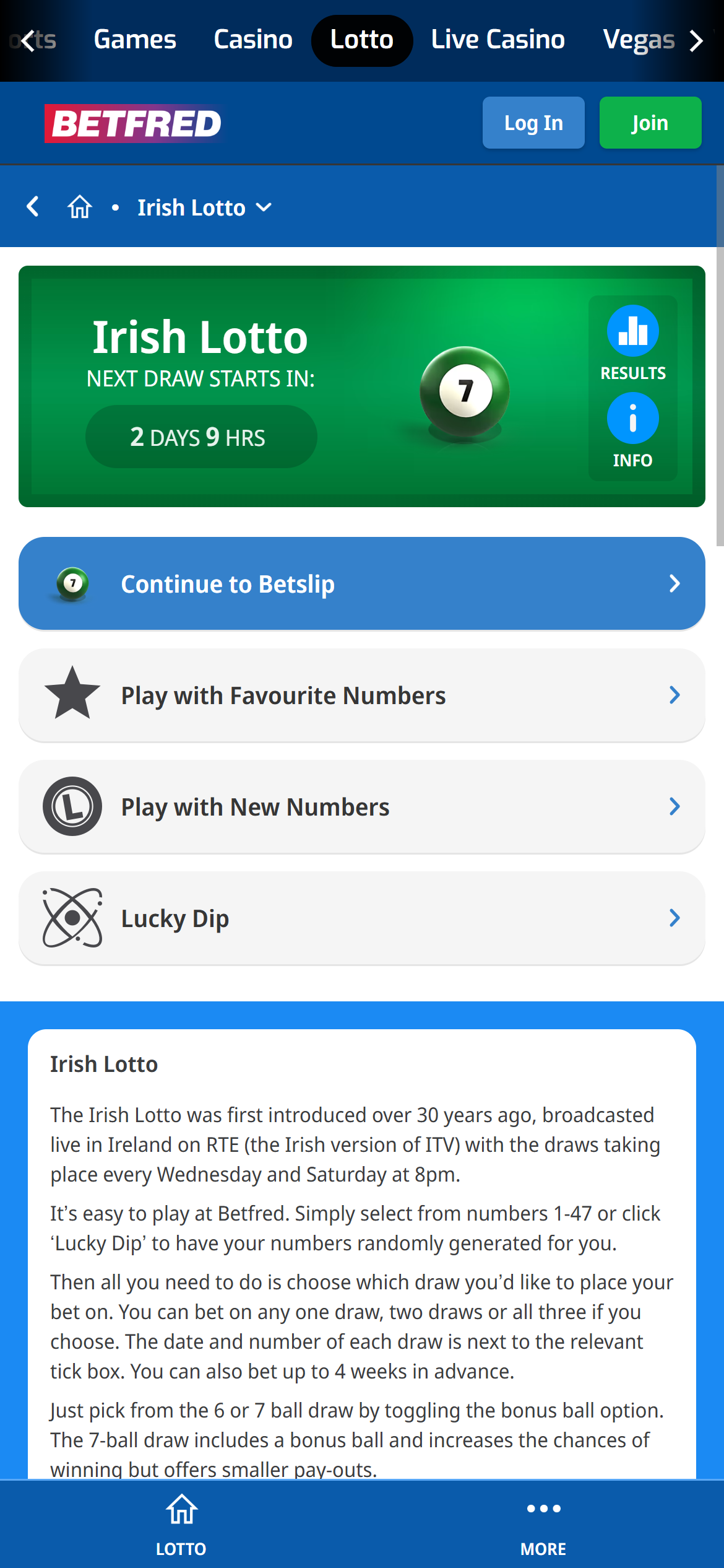 Betfred irish lottery