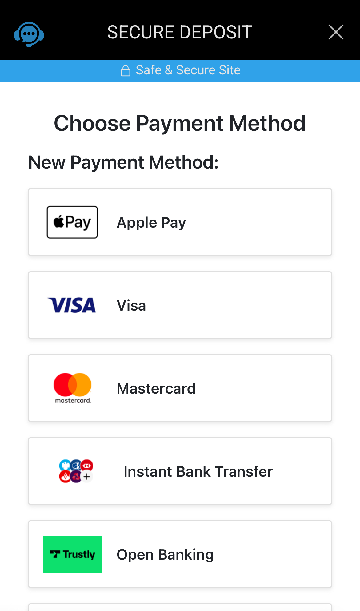 Hopa Deposit Options