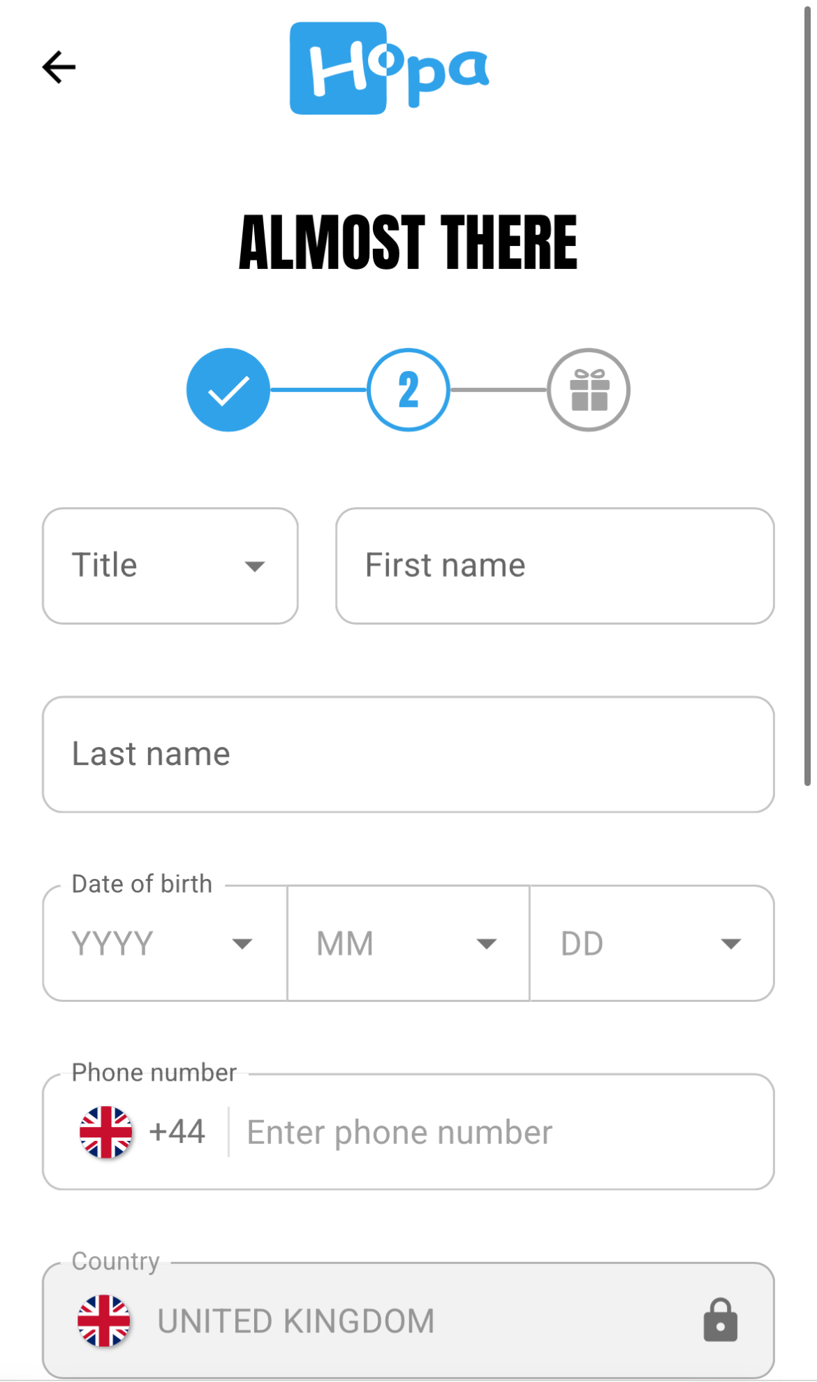 Hopa Personal Details