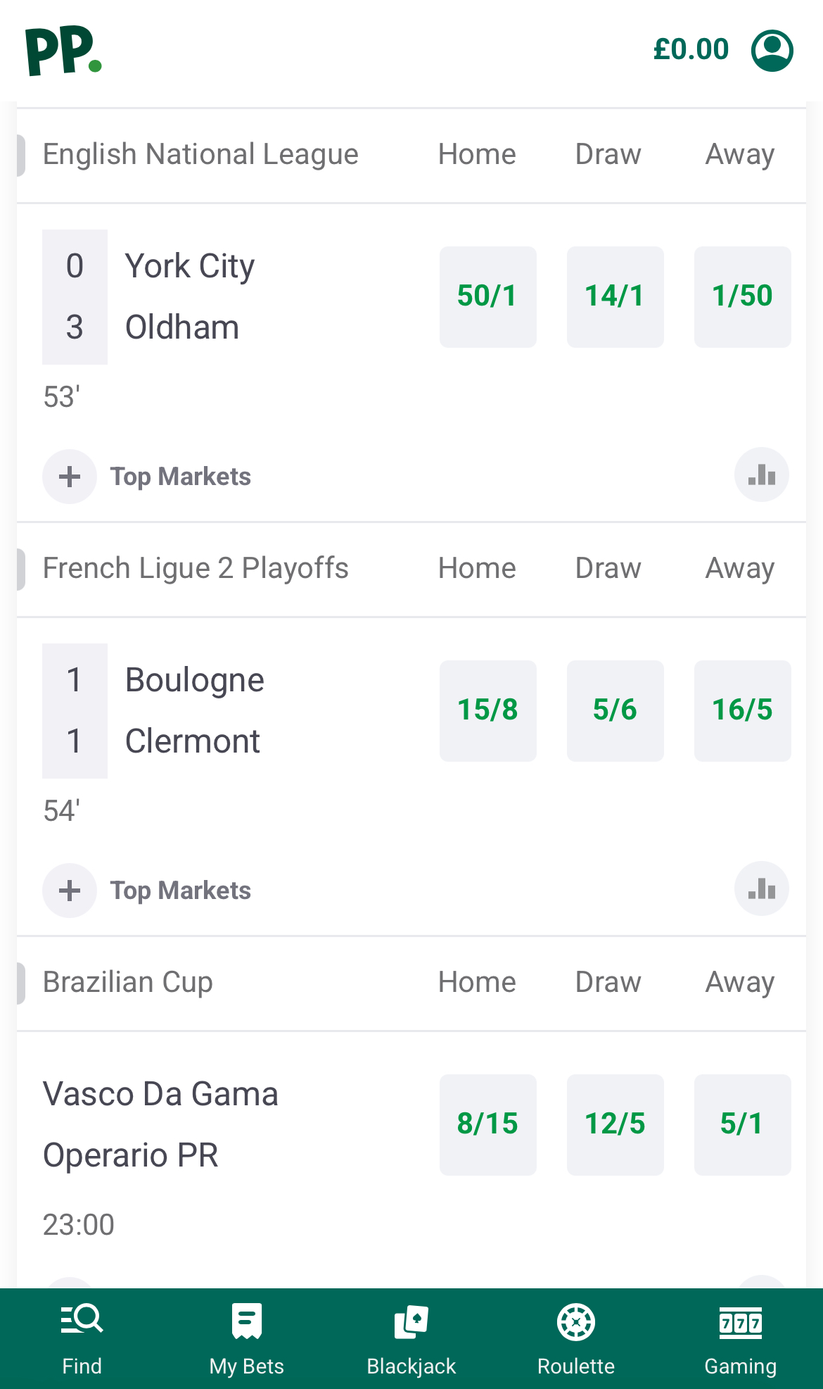 Paddy Power Sportsbook Football