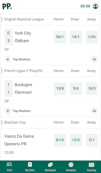 Paddy Power Sportsbook Football