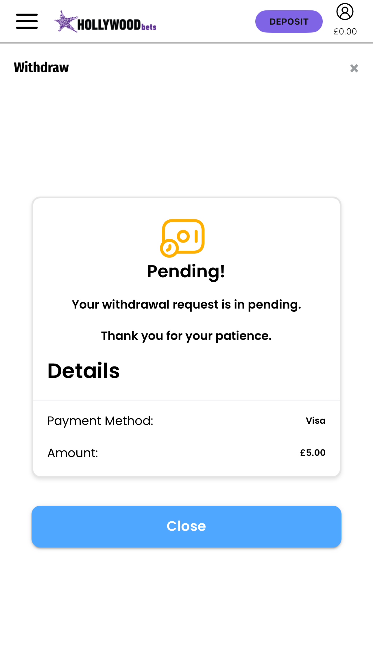 Hollywoodbets Withdraw 3