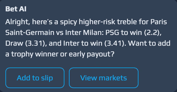 NetBet Higher Risk AI Bet 1