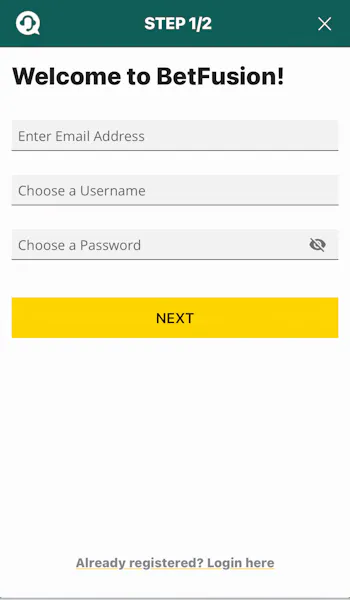 BetFusion Sign Up 1