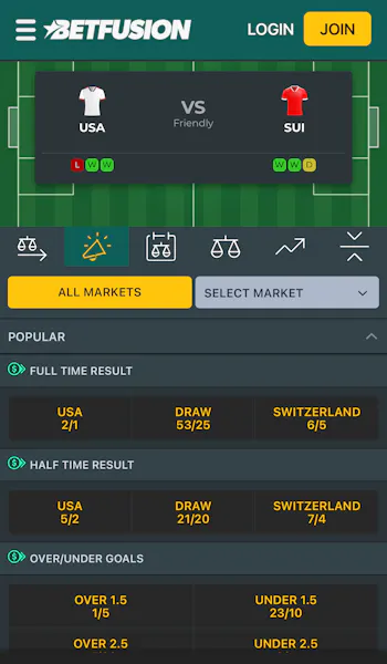 BetFusion Sports Markets