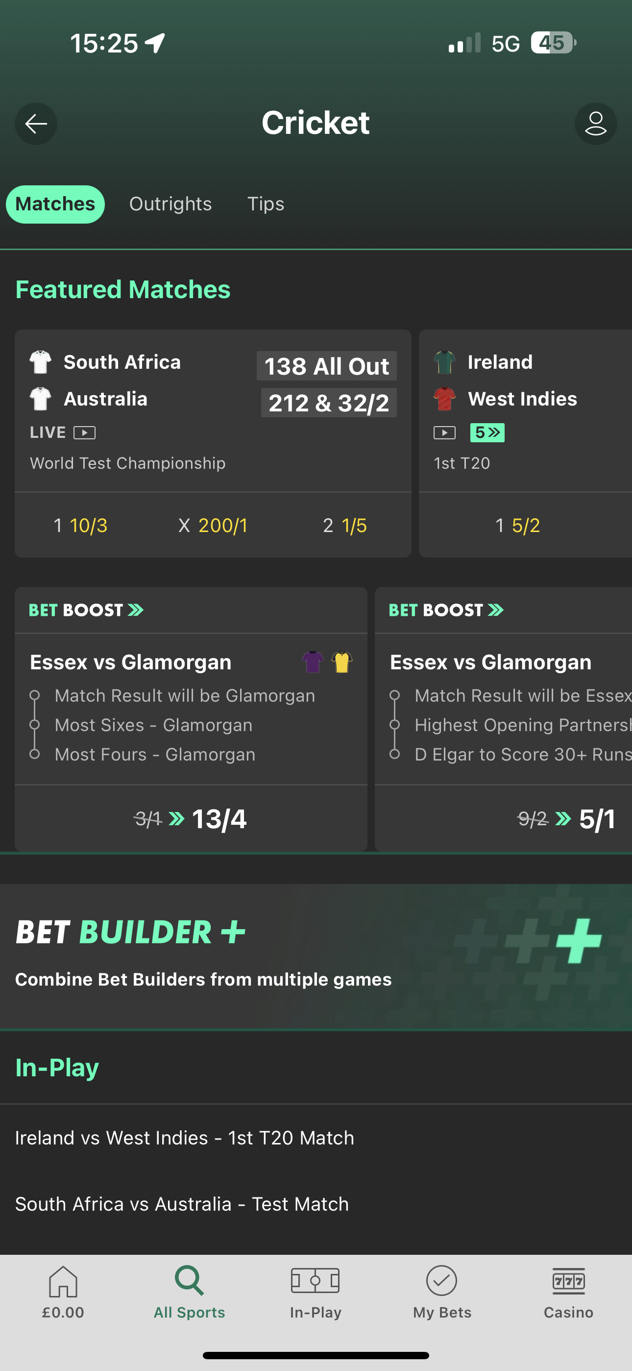 Cricket Bet365