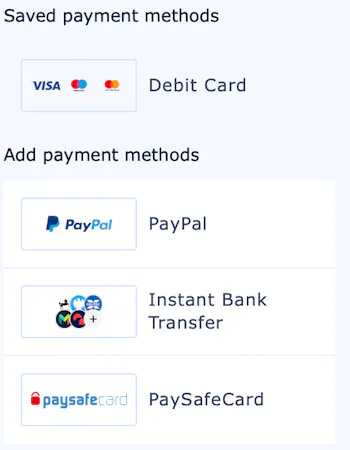 William Hill payment methods