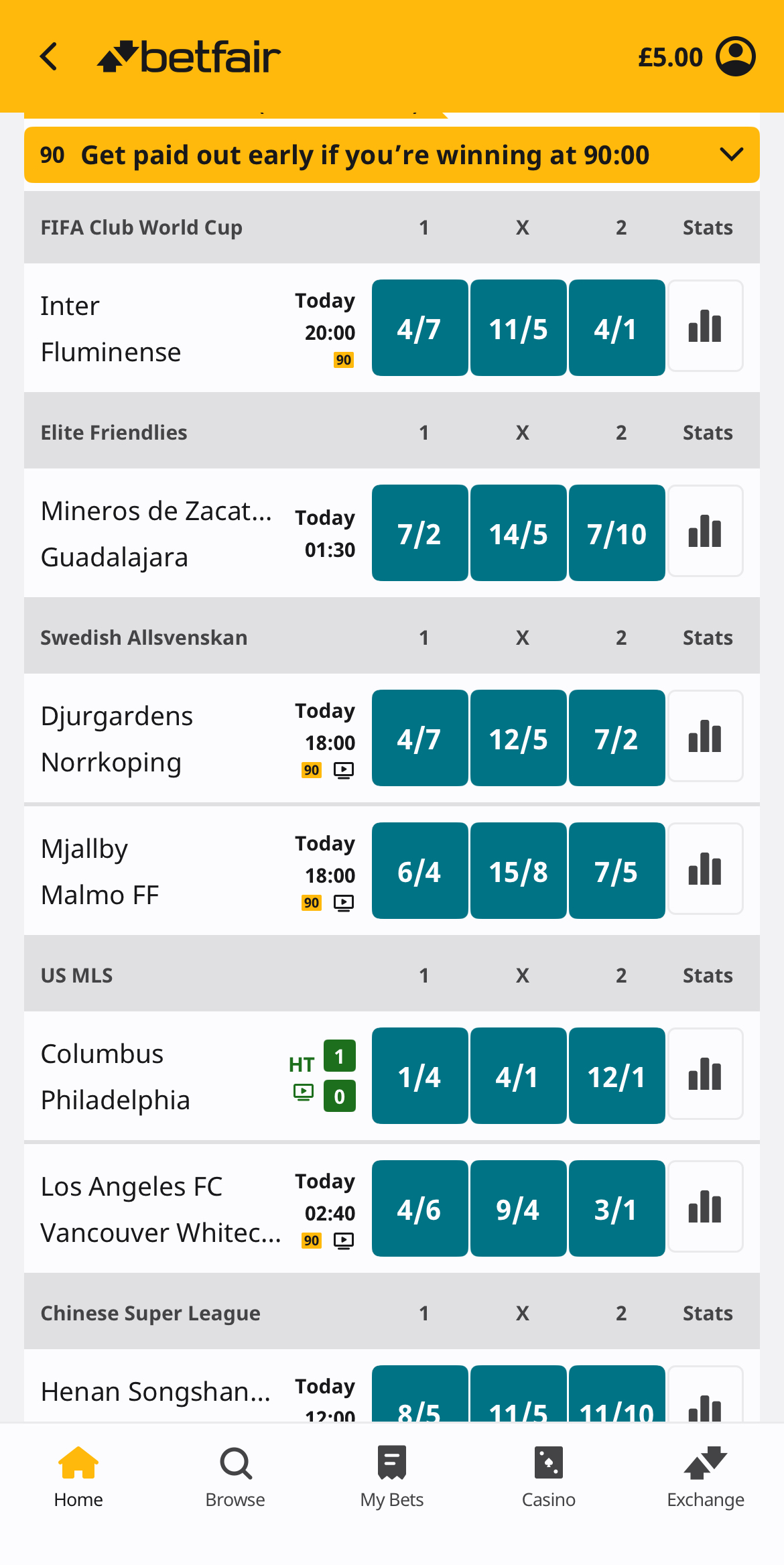 Betfair App Football 1