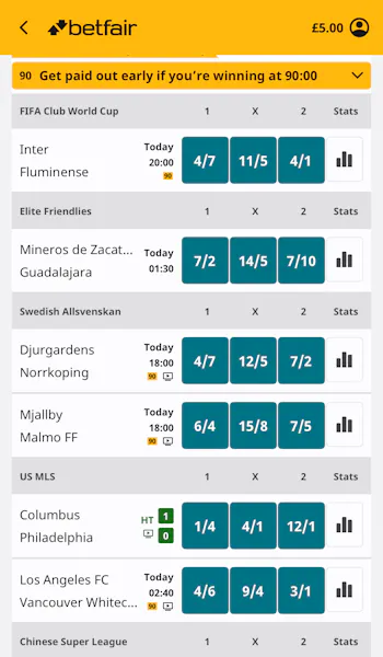 Betfair App Football 1
