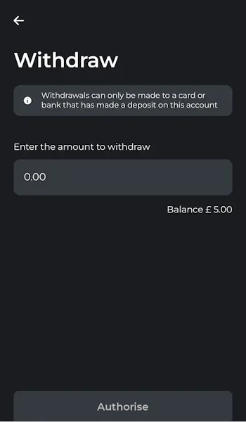 Swifty Sports Withdraw Amount