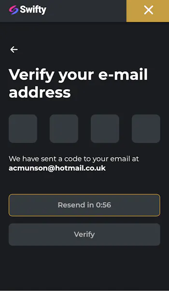 Swifty Sports Email Verify