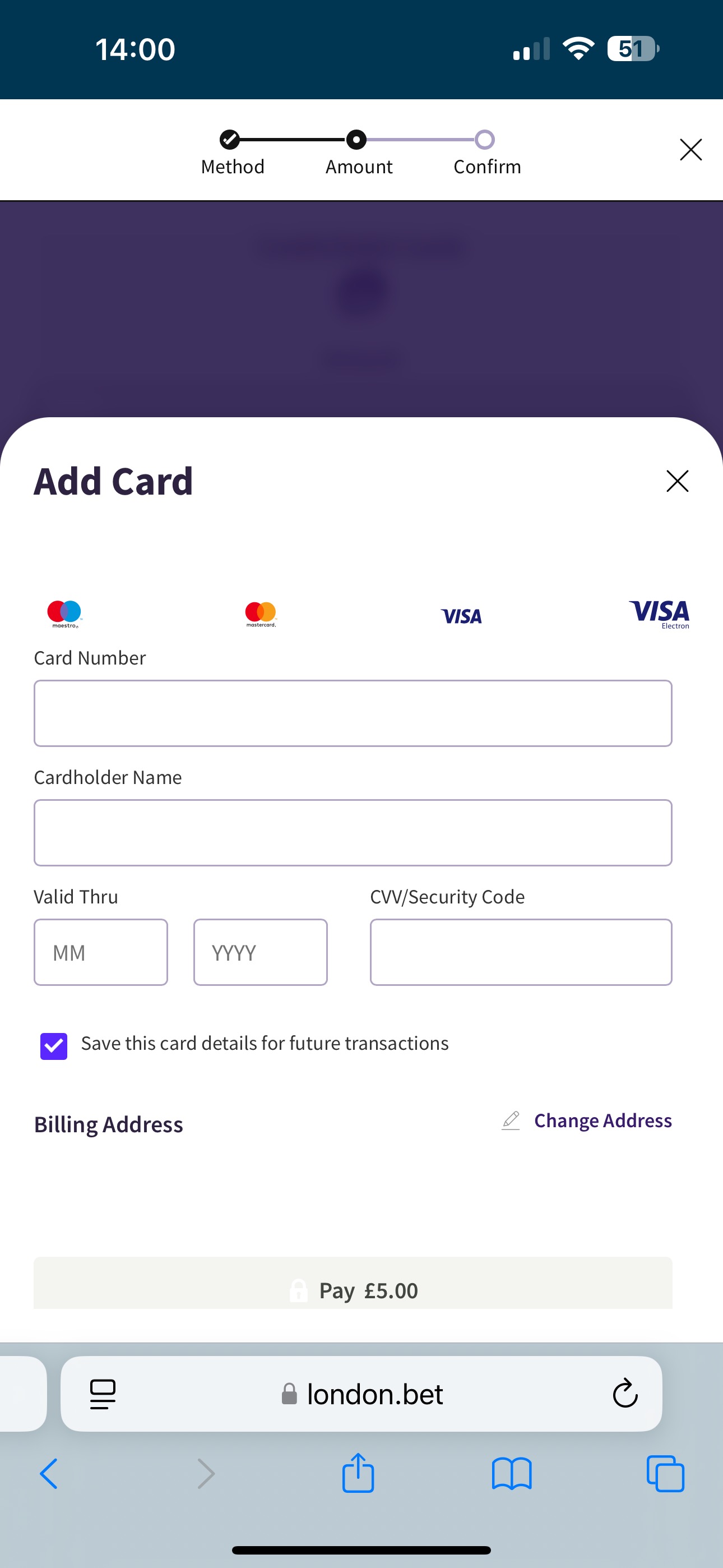London Bet Deposit 2