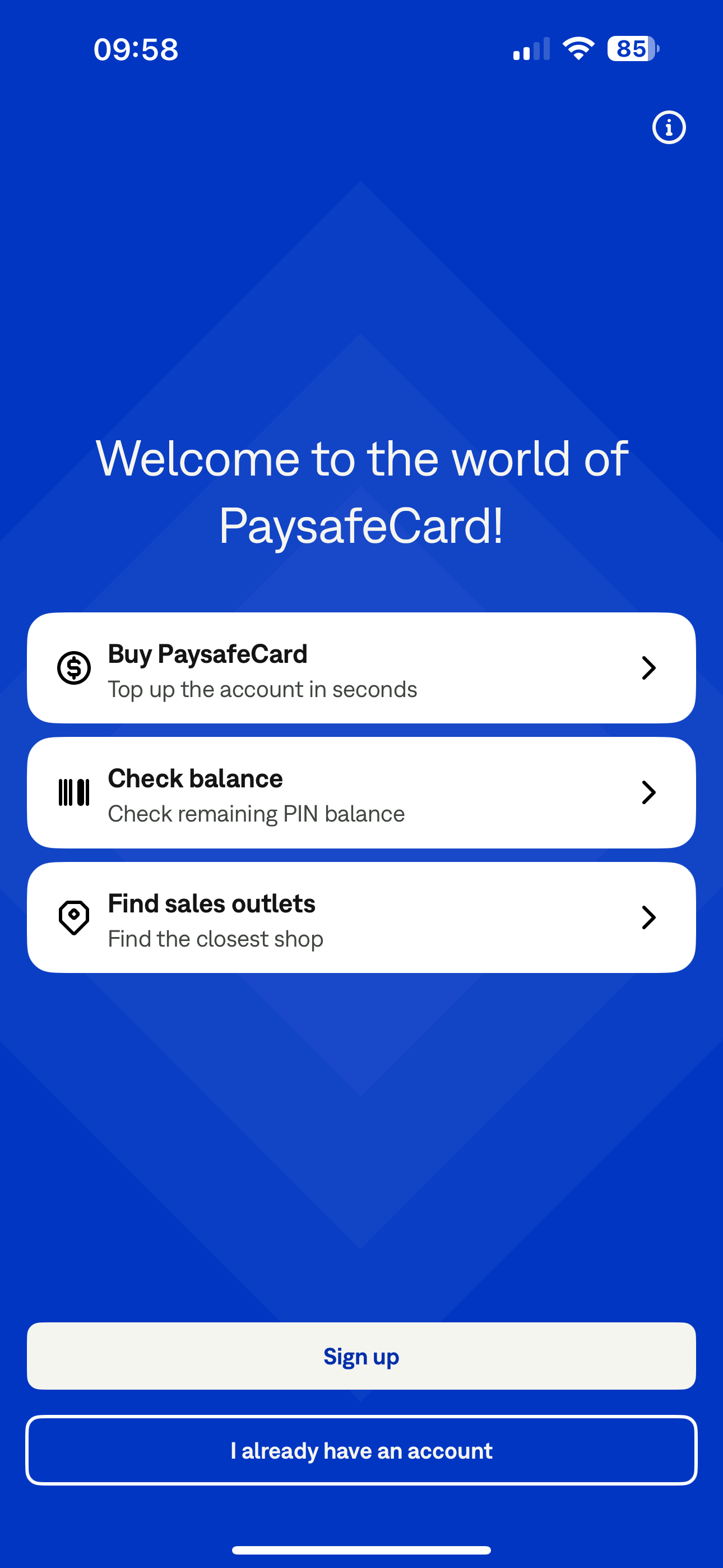 PaySafeCard Sign up