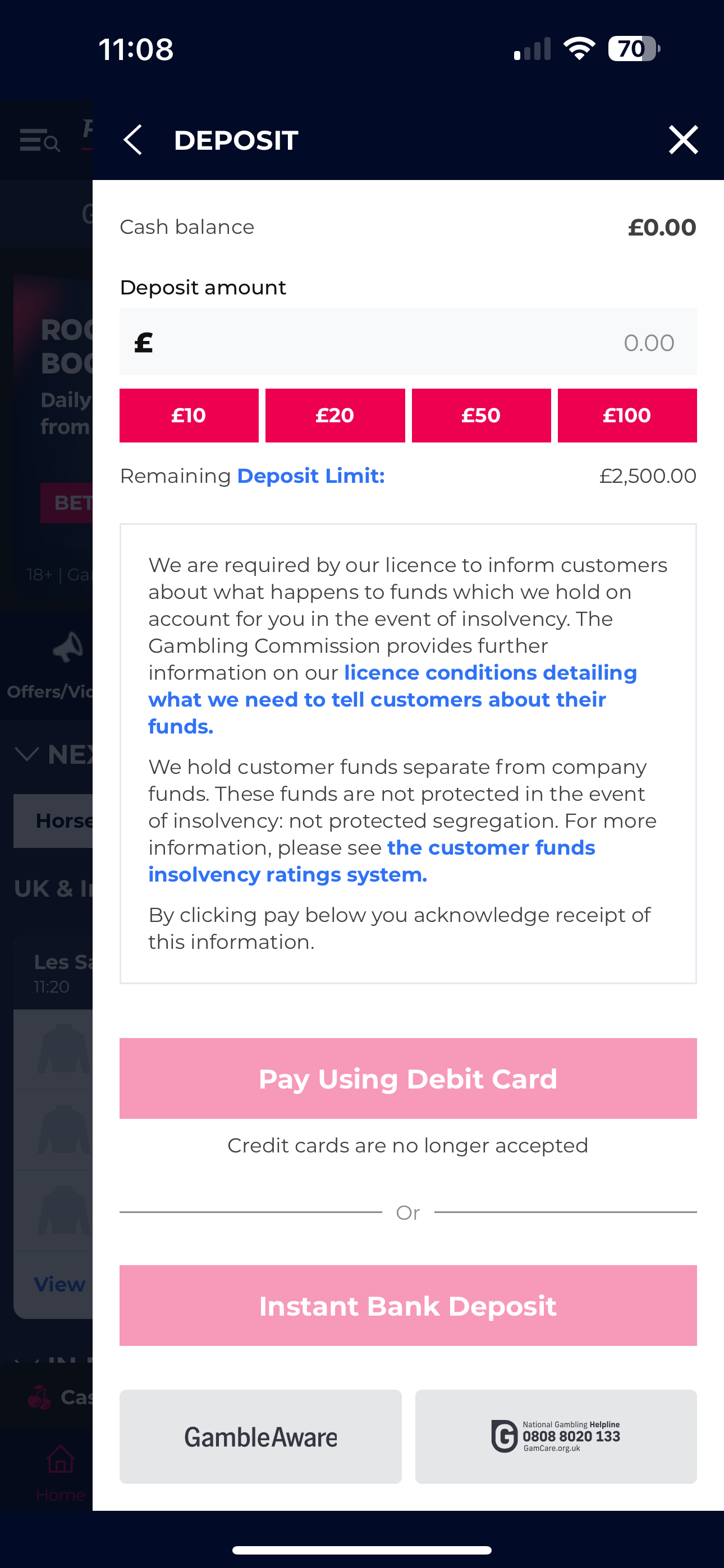 Planet Sport Bet Deposit 1