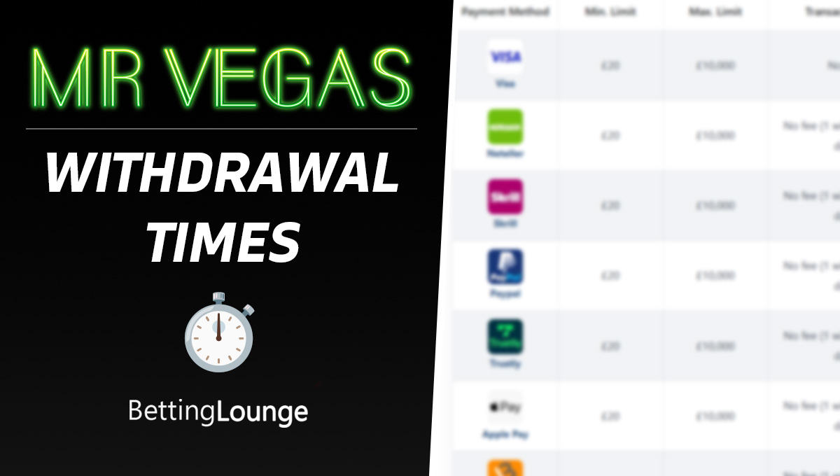 Mr Vegas withdrawal time 