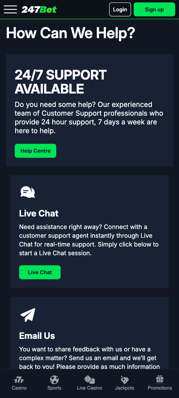 247Bet Customer Support