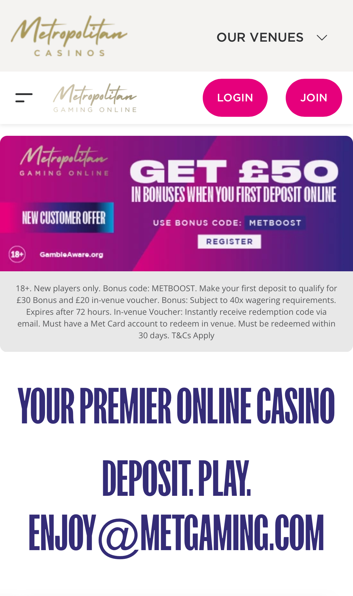 MetGaming Sign Up Home