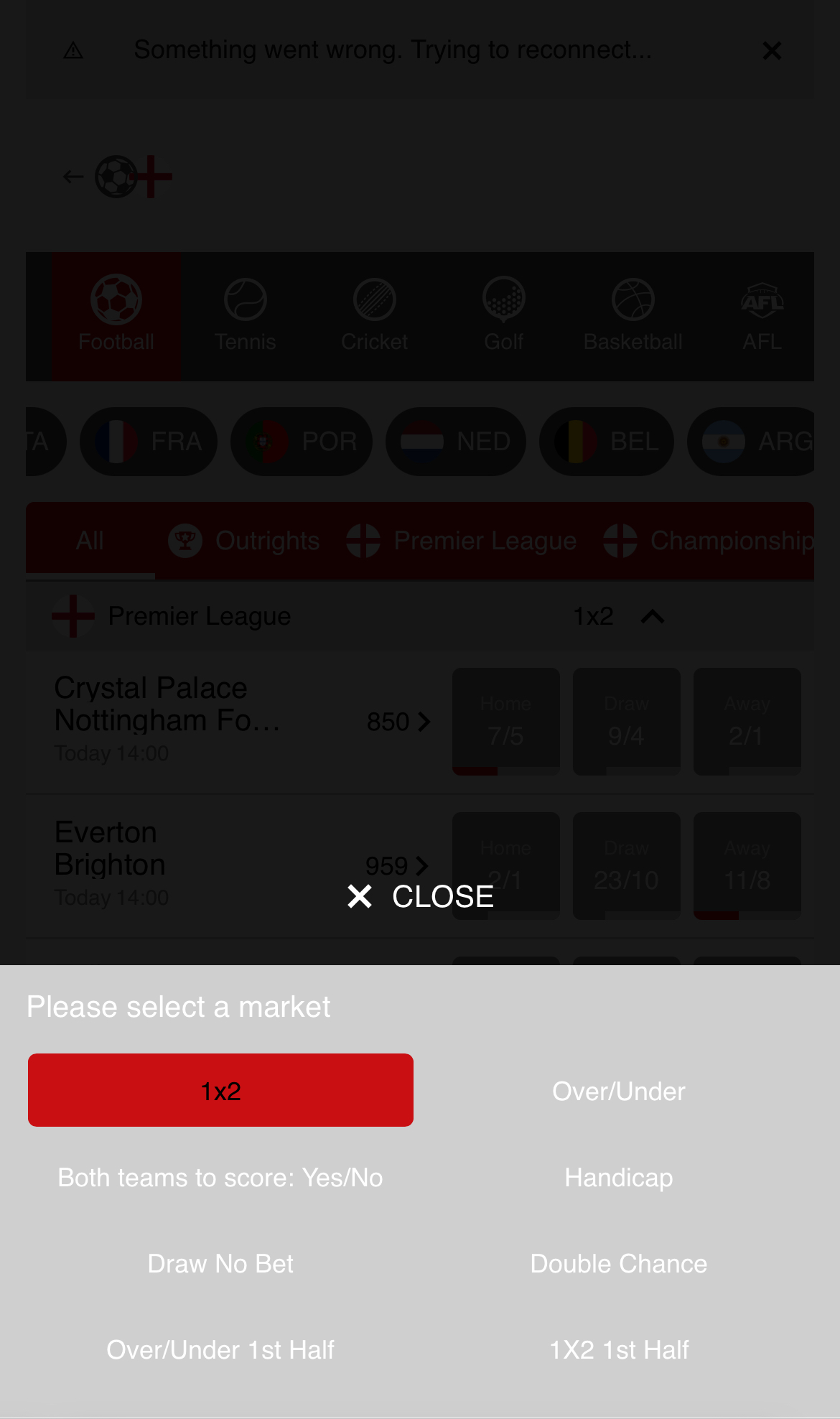 Ken Howells Sportsbook Market