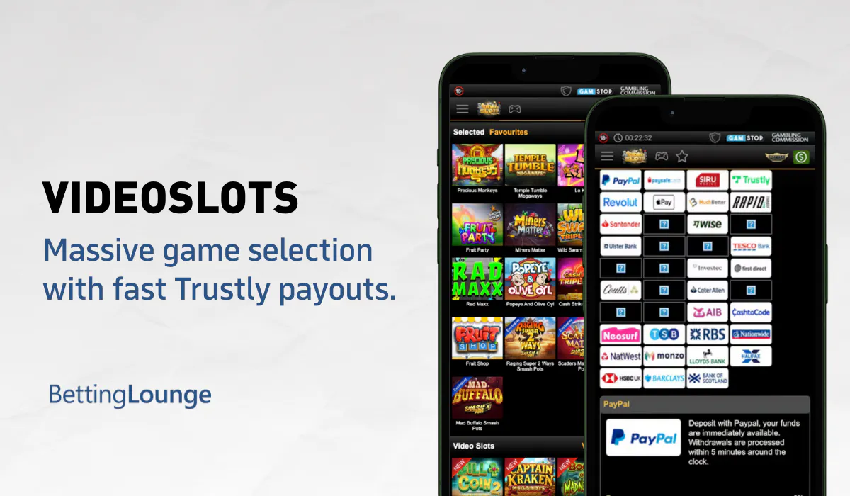 Videoslots Casino with massive game selection and fast Trustly payouts