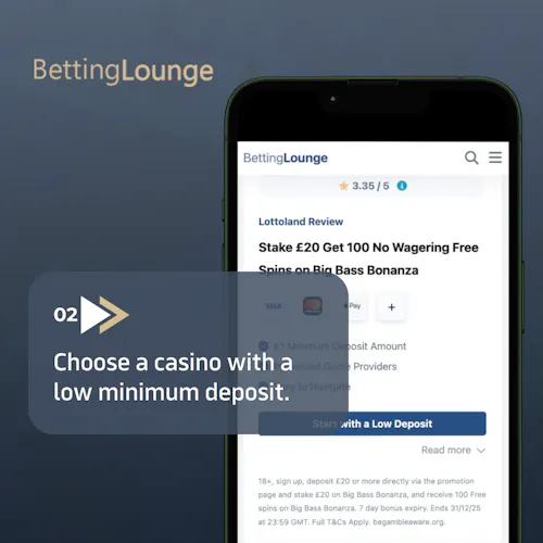 Step 2: Choose a casino with a low minimum deposit.