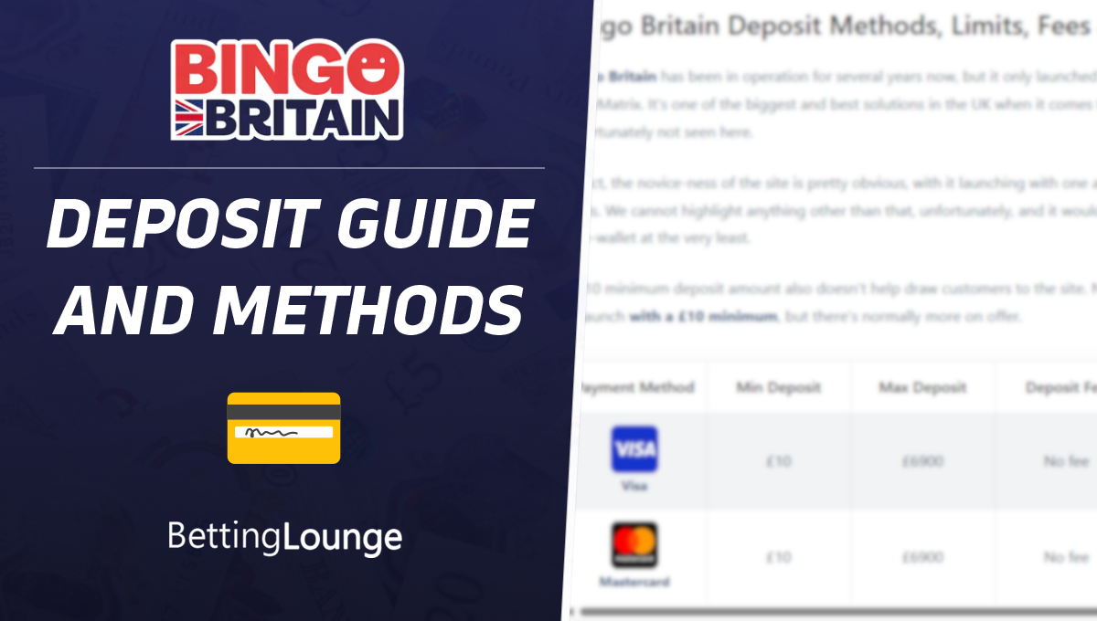 Bingo Britain deposit guide and methods