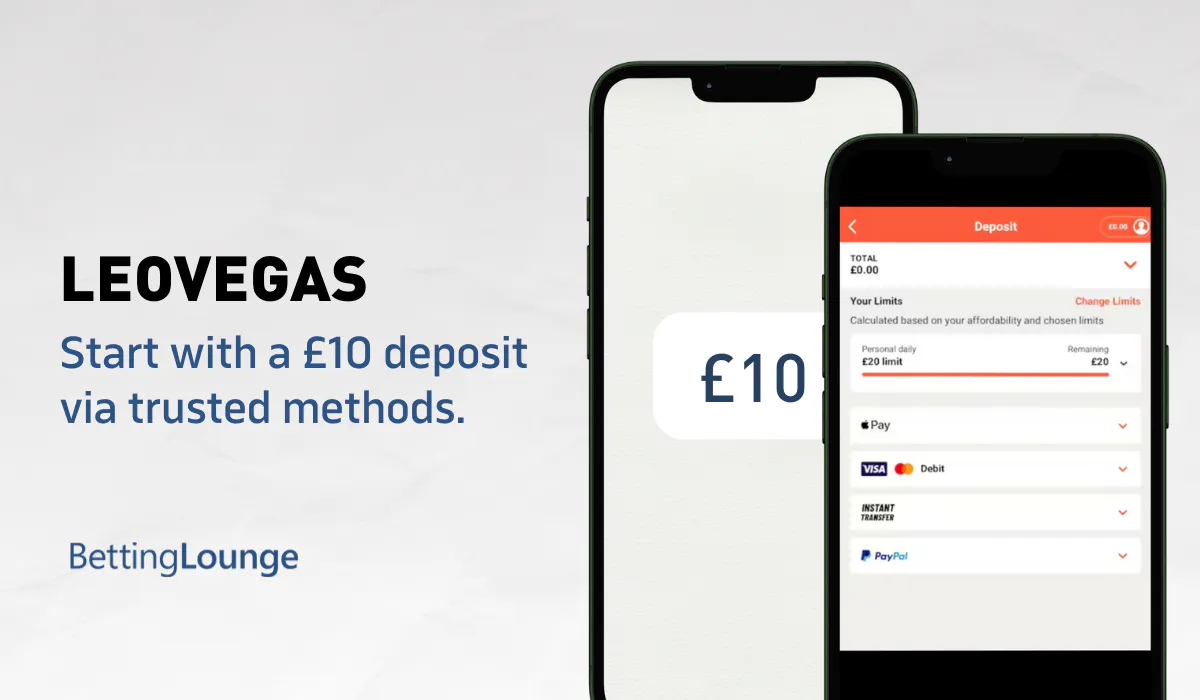 £10 minimum deposit at LeoVegas casino