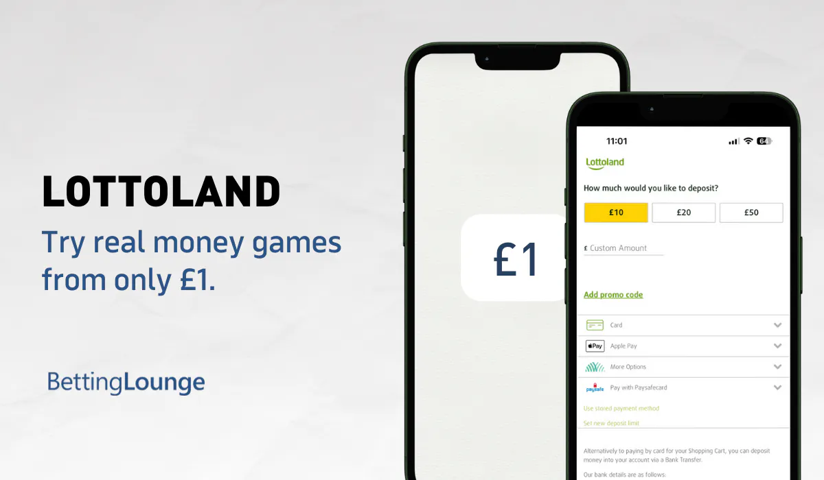 £1 minimum deposit at Lottoland casino