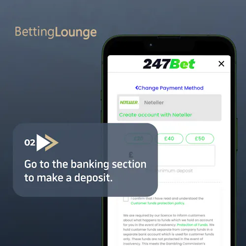 step 2: Go to the banking section to make a deposit