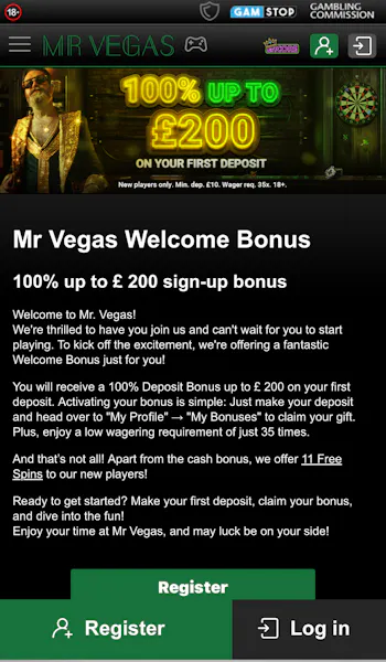 Mrvegas login