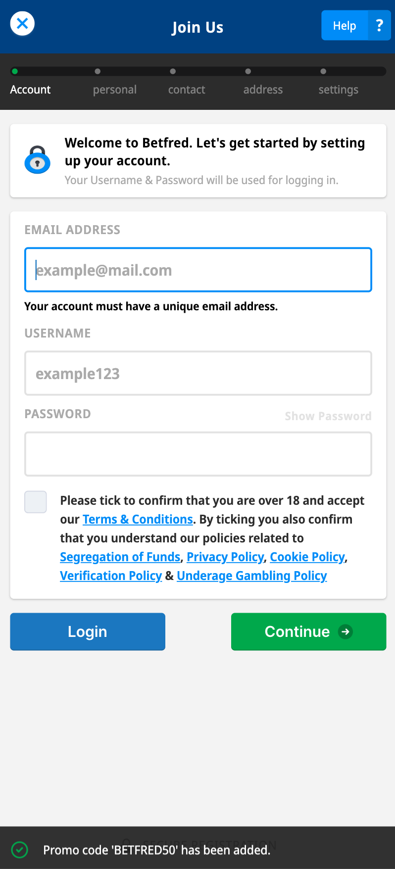 Betfred Promo Sign-Up 2