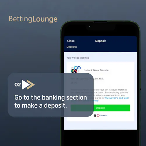 Step 2: Go to the banking section and make a deposit