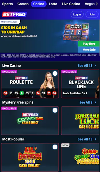 Betfred Slots Offer