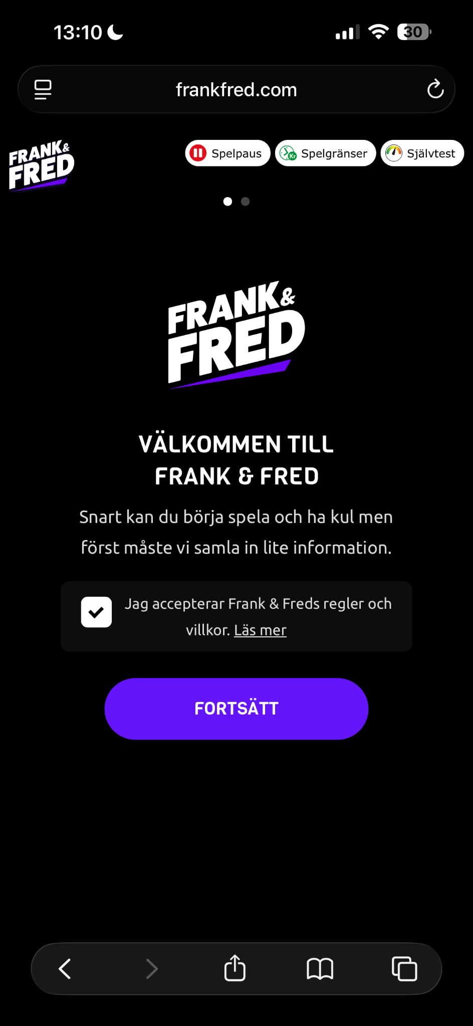 Registrering - Frank & Fred