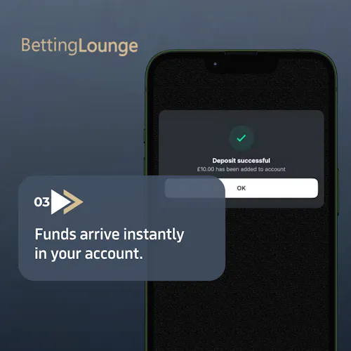 Step 3: Funds arrive instantly in your account