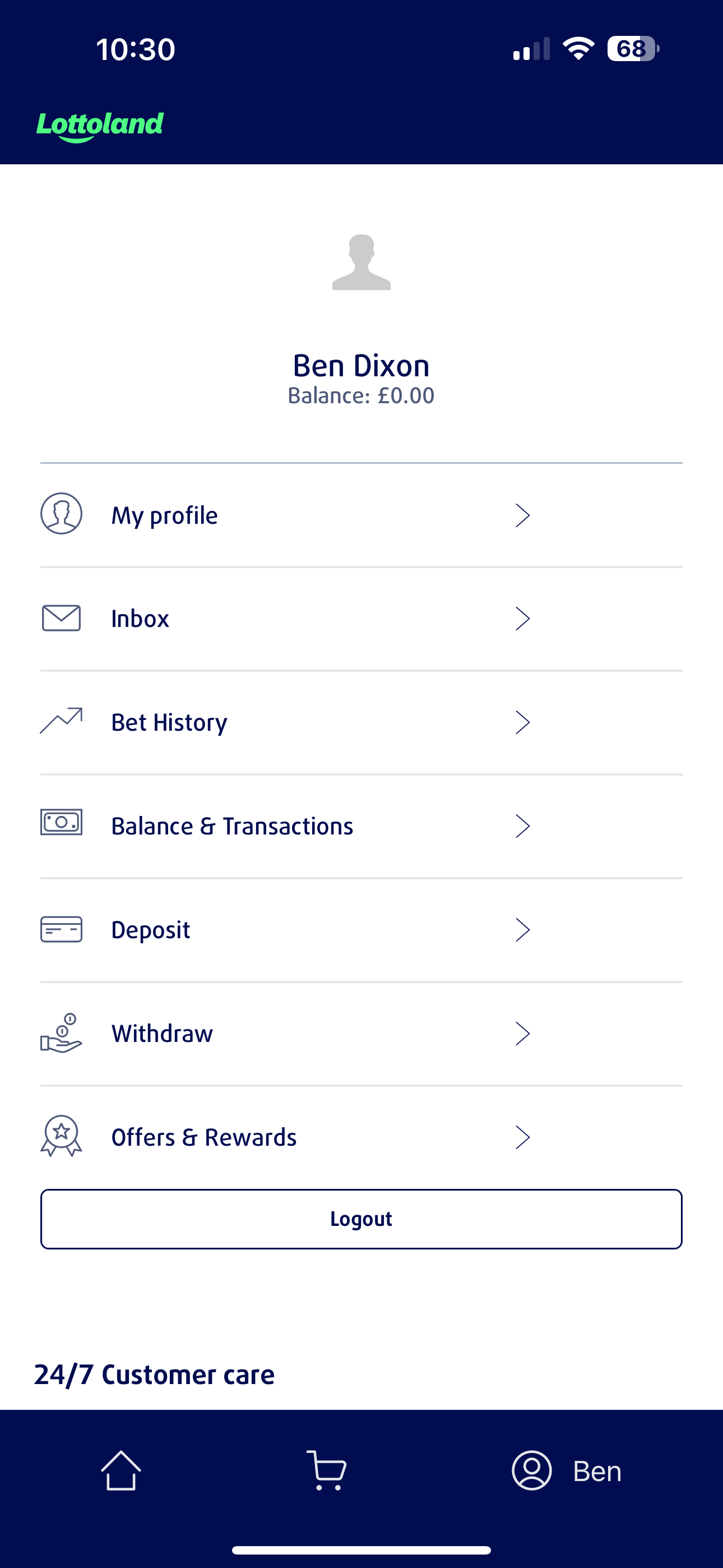 Lottoland New Profile