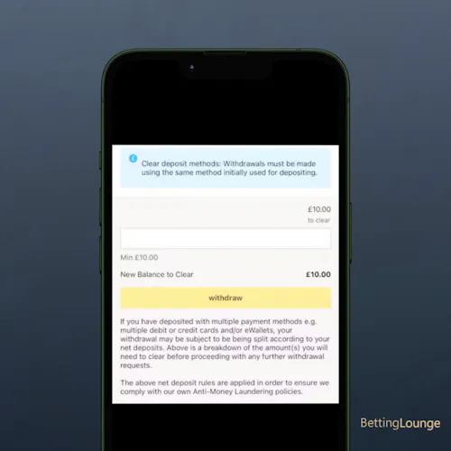fitzdares withdrawal issue with apple pay