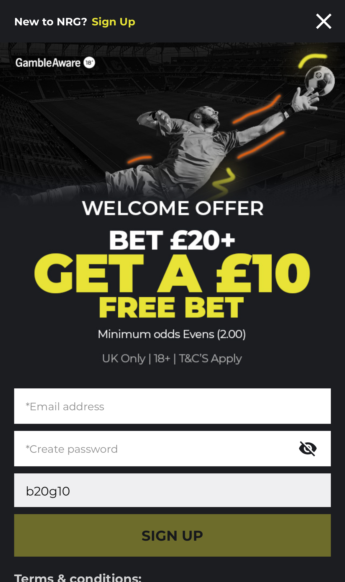 nrg bet bonus code 1