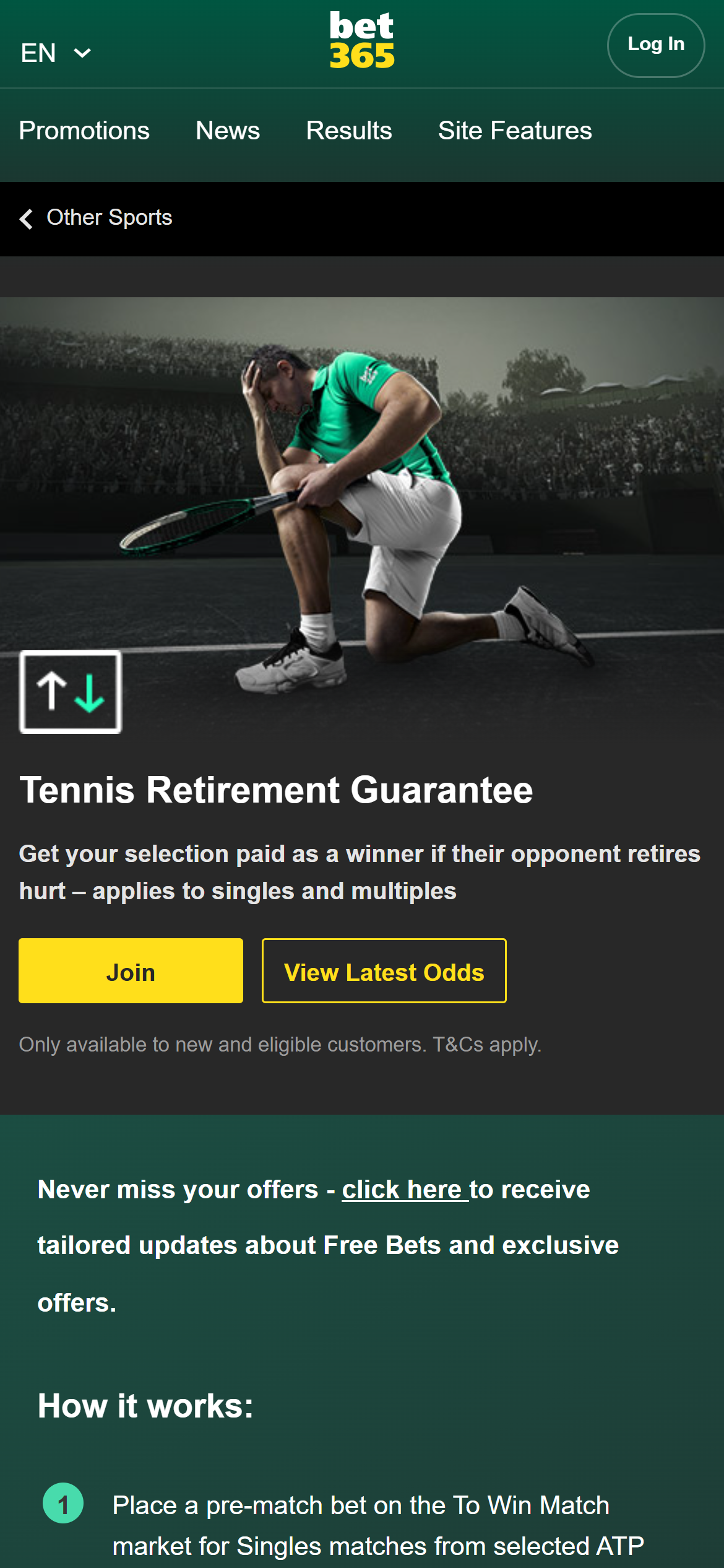 Bet365 promotions tennis 