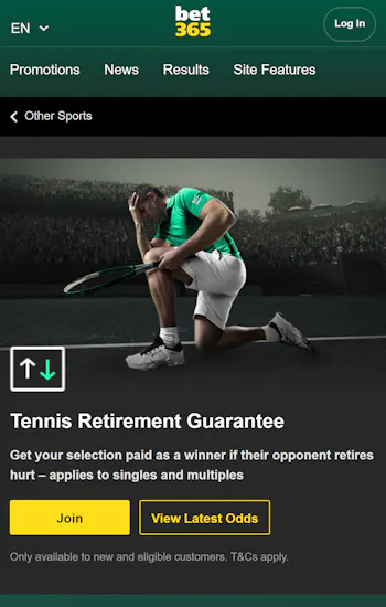 Bet365 promotions tennis