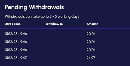 Fairplay Pending Withdrawals