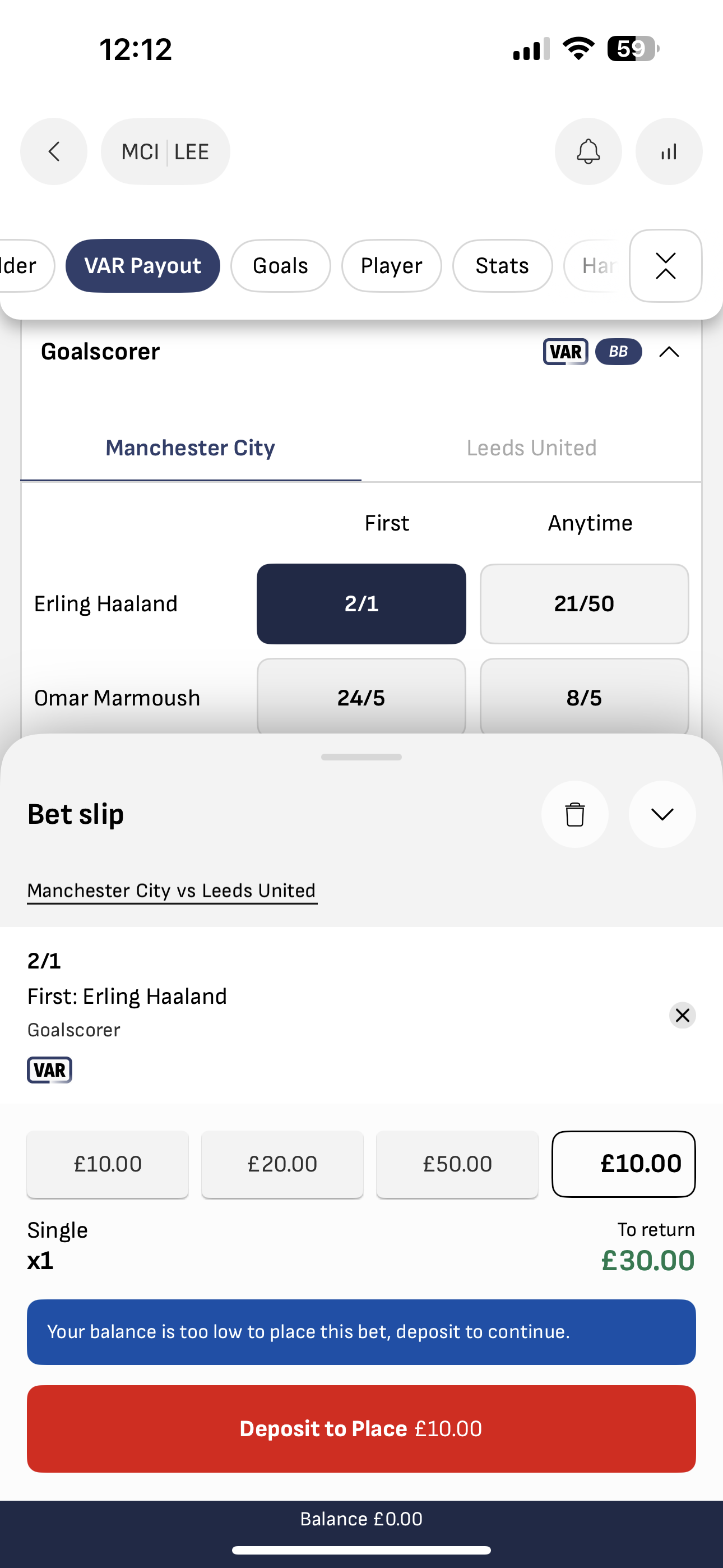 VirginBet VAR Payout Bet