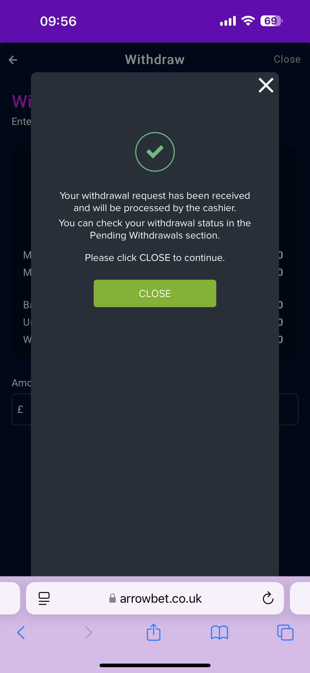 Arrowbet Withdraw 3