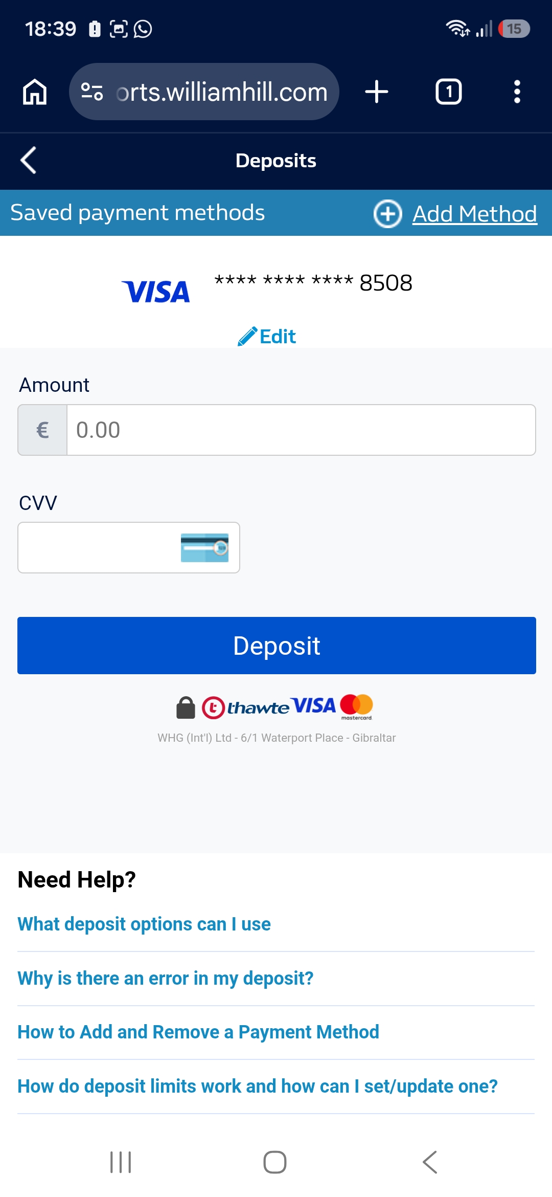 Enter your deposit amount