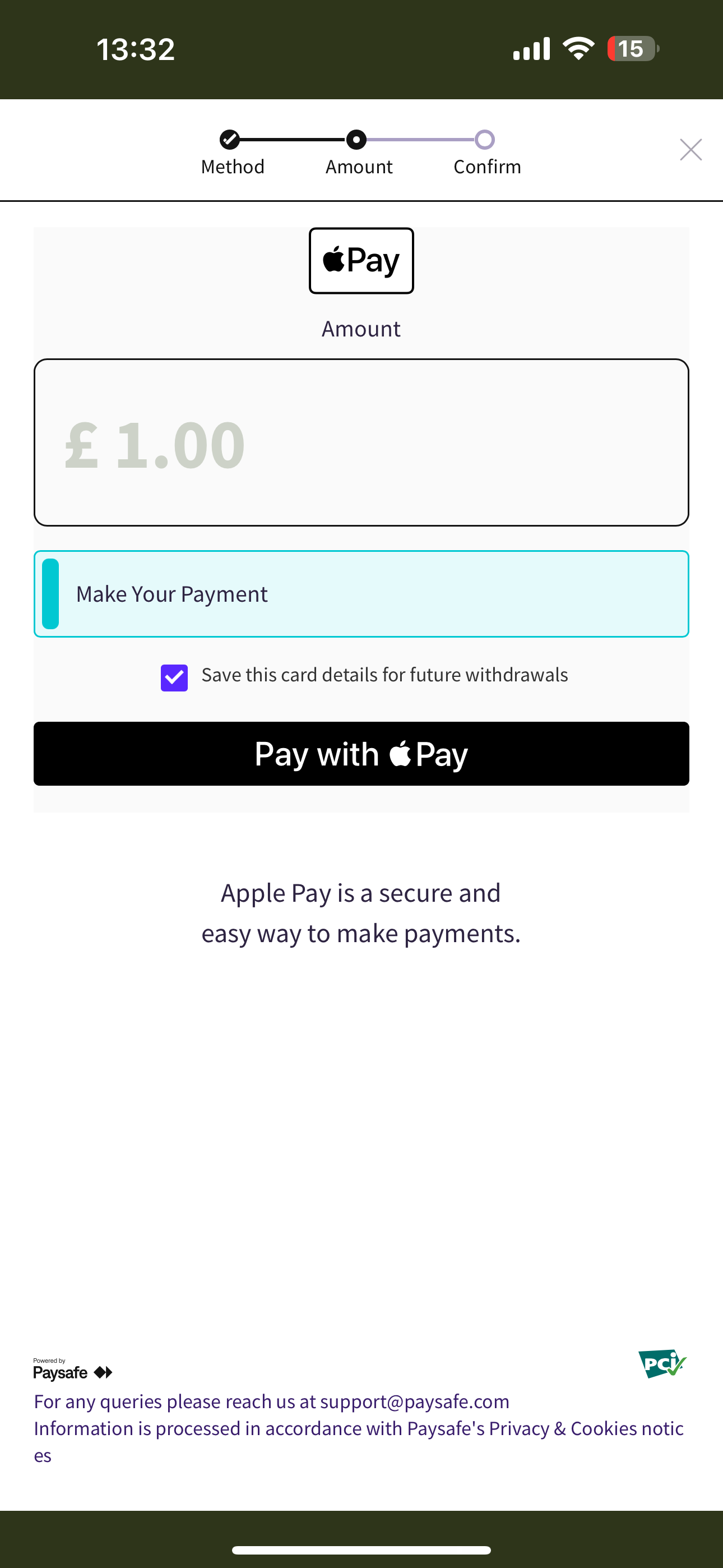 Gentleman Jim Apple Pay Deposit