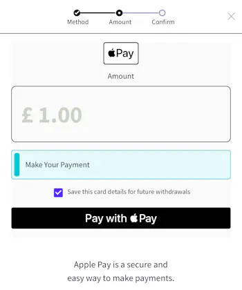 Gentleman Jim Apple Pay Deposit