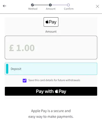 BetWright Apple Pay deposit